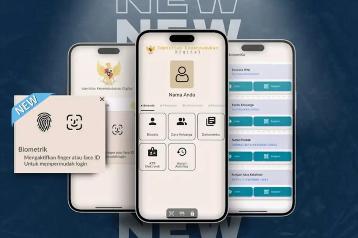 Aplikasi Identitas Kependudukan Digital IKD di layar ponsel pintar sebagai dokumen identitas kependudukan
