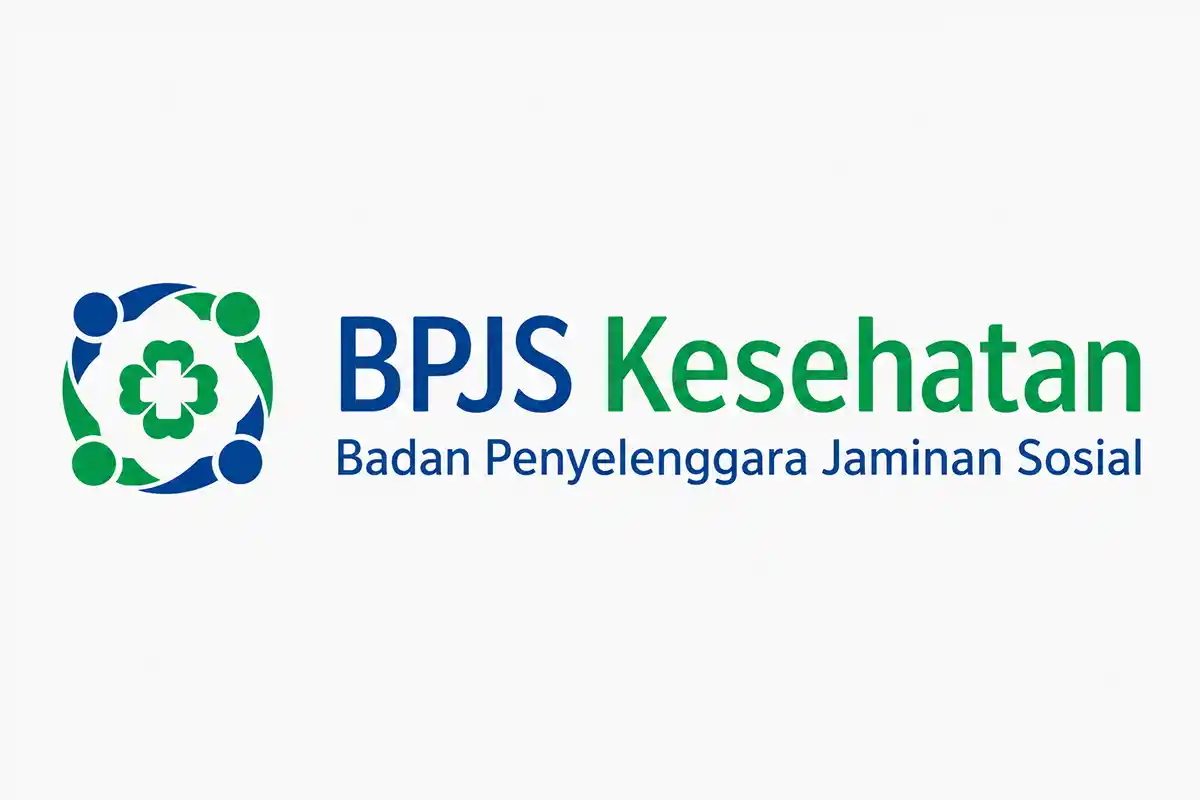 Ilustrasi logo BPJS Kesehatan di latar putih.