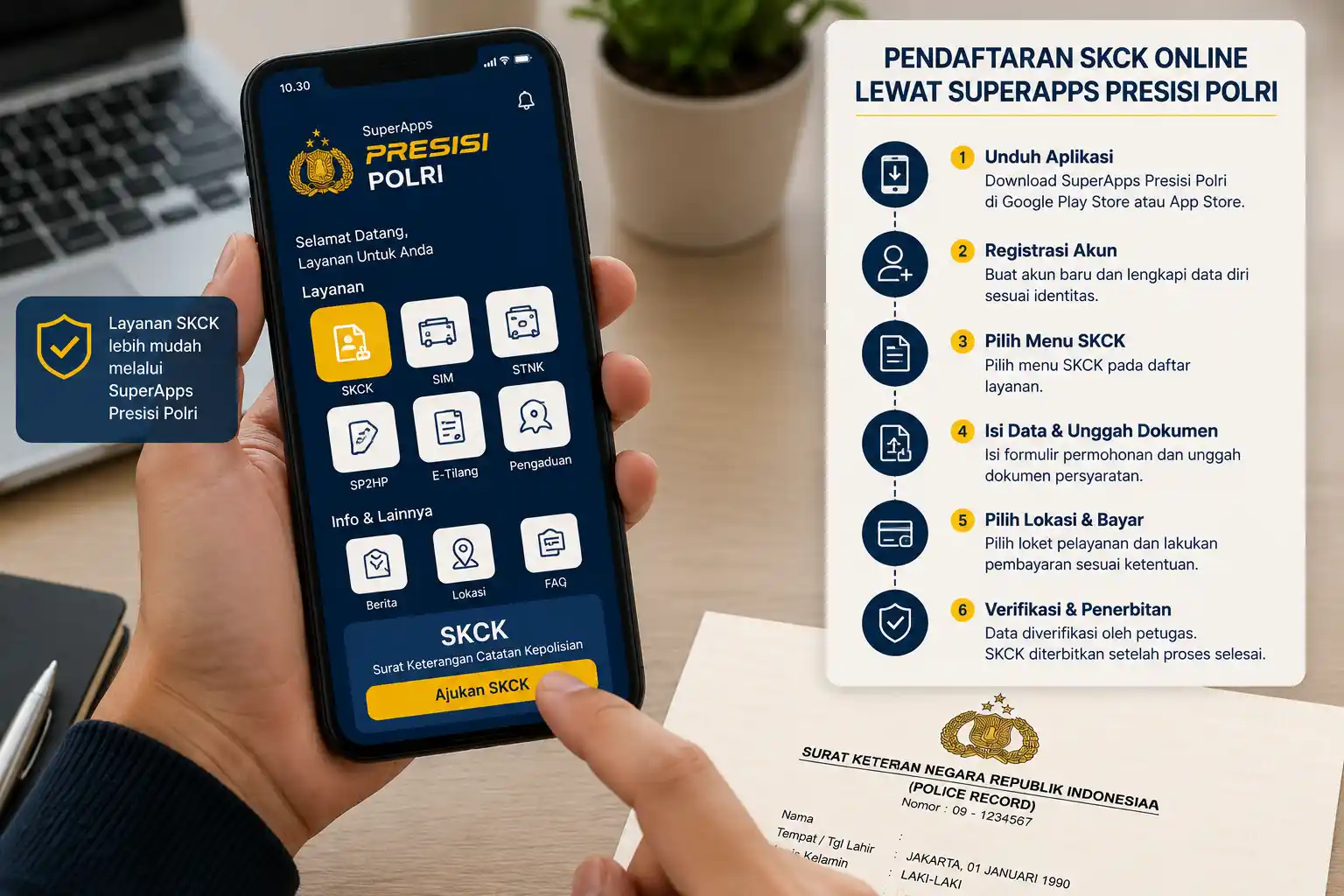 Langkah demi langkah mendaftar SKCK online lewat aplikasi SuperApps Presisi Polri mulai dari unduh aplikasi hingga penerbitan